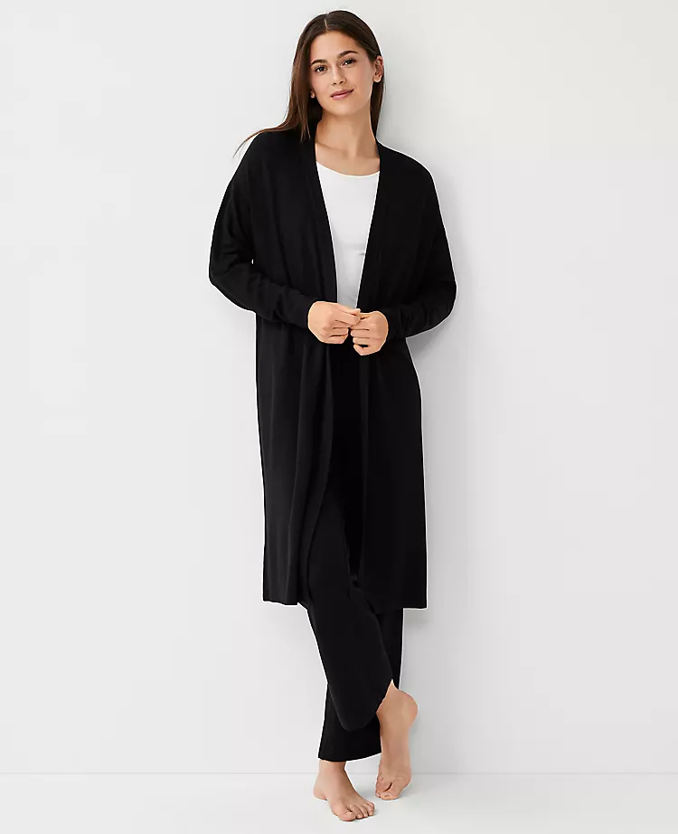 Ultra-Soft Women's Lounge Duster - Open Front Long Cardigan 1 Ultra-Soft Women's Lounge Duster - Open Front Long Cardigan