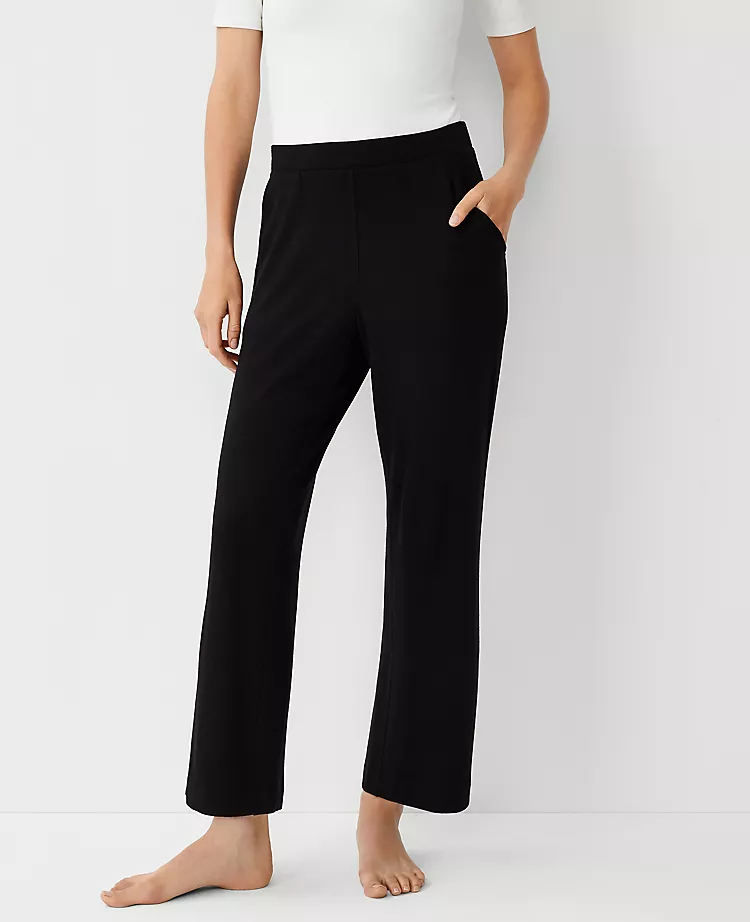 Women's Wide Leg Lounge Pants with Pockets - Soft Black Relaxed Fit Trousers 1 Women's Wide Leg Lounge Pants with Pockets - Soft Black Relaxed Fit Trousers