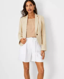 Tailored Twill Blazer - Professional Women's One-Button Jacket