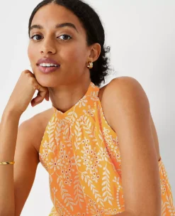 Eyelet Linen Blend Halter Top 6 Eyelet Linen Blend Halter Top -Ann Taylor Store 608372 6943 ALT2