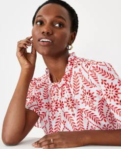 Eyelet Mock Neck Top -Ann Taylor Store 608387 9000 ALT2