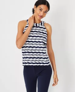 Wave Button Back Halter Top