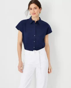 Drop Shoulder Blouse -Ann Taylor Store 608472 8818 ALT2