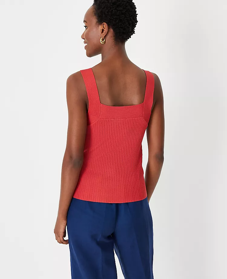 Ribbed Square Neck Sweater Shell 2 Ribbed Square Neck Sweater Shell - Image 2