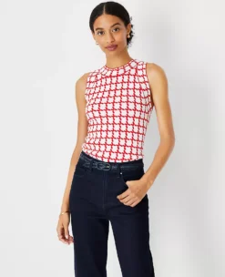 Plaid Halter Neck Knit Shell - Elegant Fitted Summer Sweater 5 Plaid Halter Neck Knit Shell - Elegant Fitted Summer Sweater -Ann Taylor Store 608576 2570 ALT2