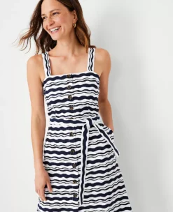 Wave Strappy Flare Dress -Ann Taylor Store 608611 8818 ALT2