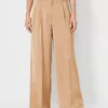 The Pleated Wide Leg Pant In Satin