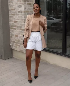 Women's High Waist Linen Blend Shorts with Braided Belt 11 Women's High Waist Linen Blend Shorts with Braided Belt -Ann Taylor Store 608631 9000 MKTG4