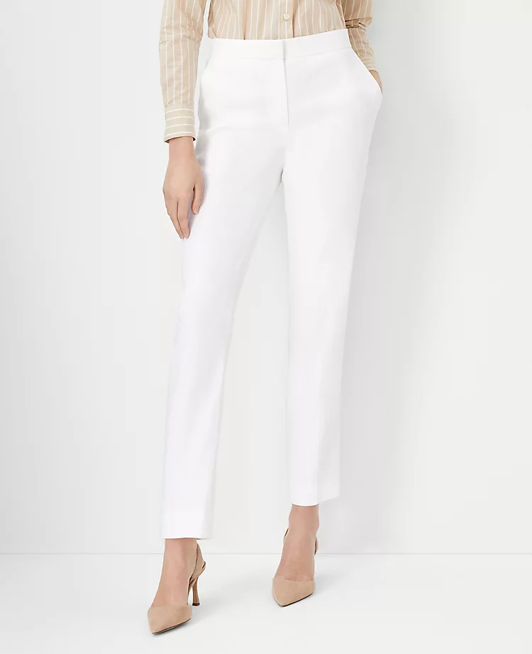 The Eva Ankle Pant In Herringbone Linen Blend 1 The Eva Ankle Pant In Herringbone Linen Blend