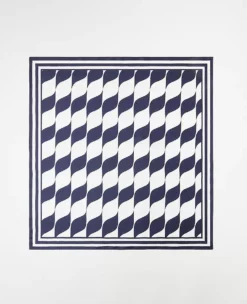 Modern Geometric 100% Silk Square Scarf - 25-Inch Luxury Fashion Accessory