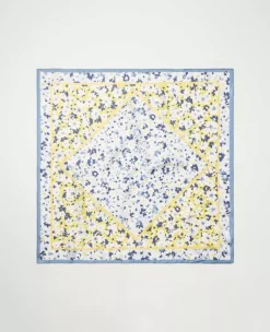 Luxury Floral 100% Silk Square Scarf - 25-inch Neck and Hair Wrap