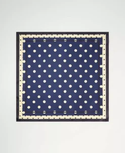 100% Pure Silk Dotted Square Scarf - Elegant Neck Kerchief