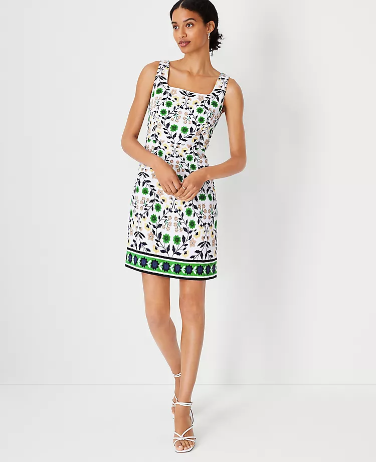 Border Floral Sheath Dress 1 Border Floral Sheath Dress