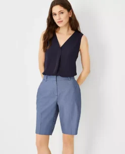 Women's Curvy Fit Boardwalk Shorts - 11 Inch Inseam Tailored Cotton Stretch