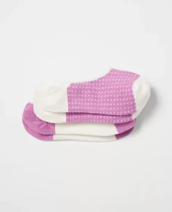 Premium Cotton Blend Dotted No Show Socks - 2 Pair Set