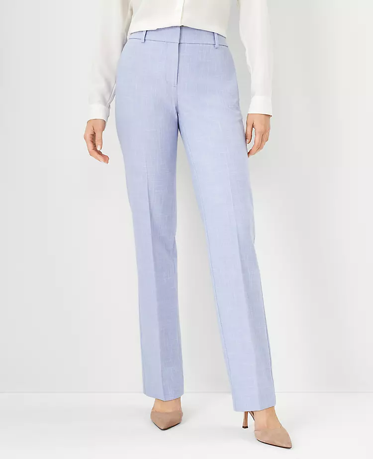 The Sophia Straight Pant In Cross Weave - Curvy Fit 1 The Sophia Straight Pant In Cross Weave - Curvy Fit