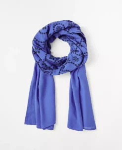 Elegant Embroidered Floral Cotton Scarf - Lightweight Seasonal Wrap