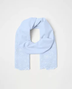 Lightweight Cotton Eyelet Scarf - Elegant Romantic Wrap