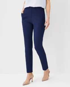 Petite Bi-Stretch Side Zip Ankle Pants in Pure Sapphire