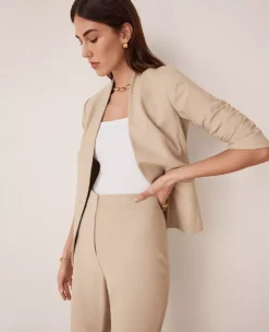 Petite Bi-Stretch Cutaway Blazer - Toasted Oat Tailored Jacket
