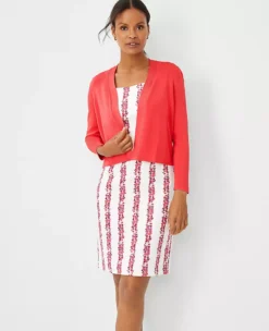 Silky Cropped Open Cardigan