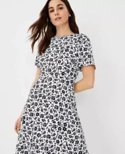 Floral Flutter Sleeve Midi Dress -Ann Taylor Store 610418 9192 ALT2