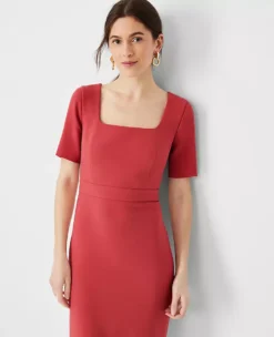 Scoop Neck Short Sleeve Sheath Dress -Ann Taylor Store 610465 4687 ALT2