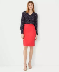 Petite Knit Twill Pencil Skirt - Stretchy Professional Workwear 5 Petite Knit Twill Pencil Skirt - Stretchy Professional Workwear -Ann Taylor Store 610770 1782 ALT2