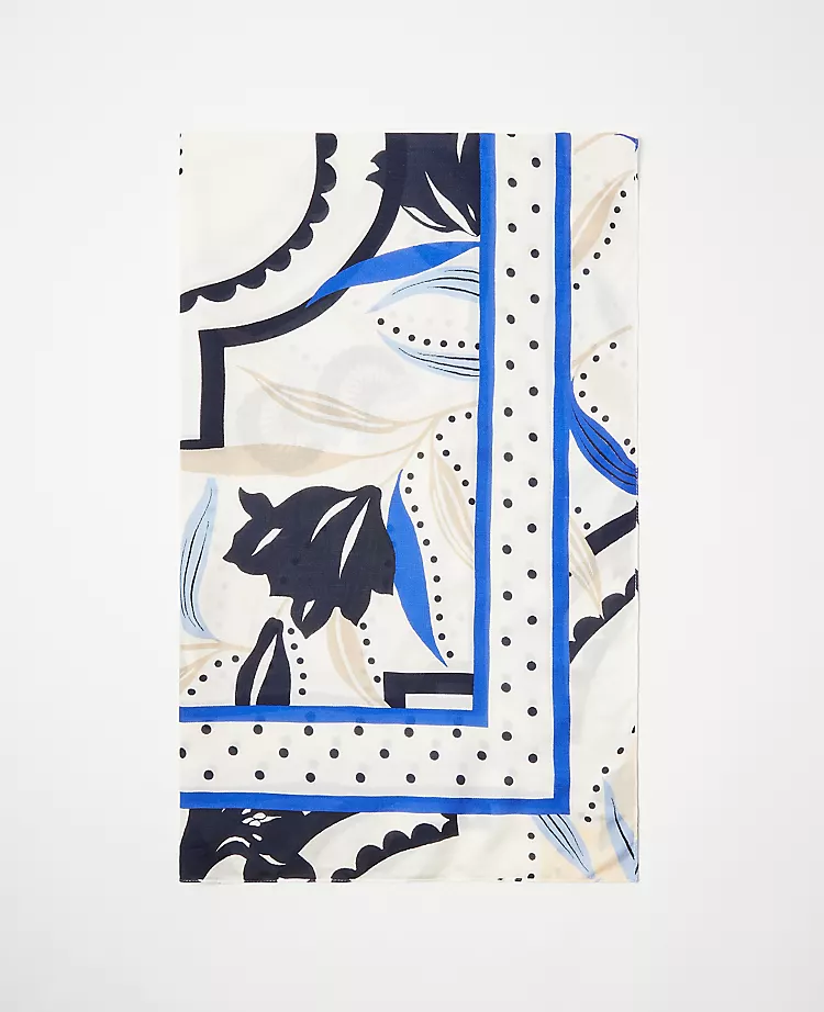 Premium Modal Square Scarf - Exotic Tile Print Lightweight Wrap 2 Premium Modal Square Scarf - Exotic Tile Print Lightweight Wrap - Image 2