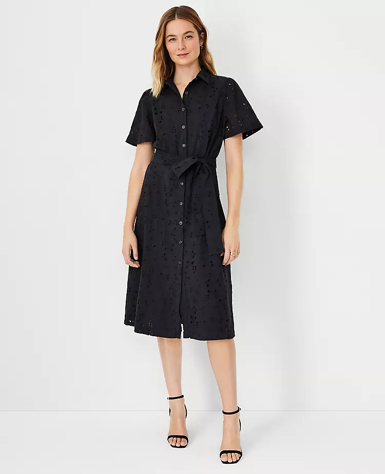 Eyelet Belted Shirtdress 1 Eyelet Belted Shirtdress