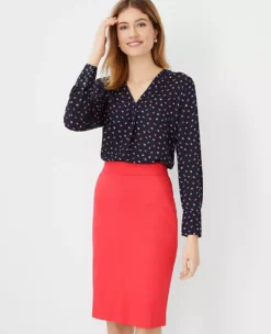 Petite Floral Mixed Media Pleat Front Top