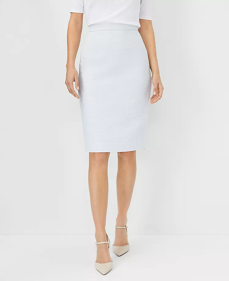 Women's Petite Textured Pencil Skirt - Tailored Professional Workwear 1 Women's Petite Textured Pencil Skirt - Tailored Professional Workwear