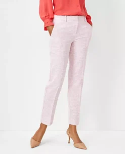 Women's Petite Textured Slim Ankle Pants - Professional Work Trousers