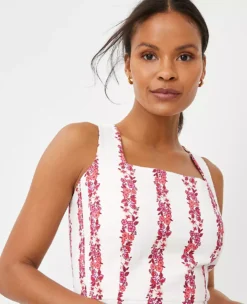 Petite Floral Square Neck Sheath Dress for Professional Workwear 6 Petite Floral Square Neck Sheath Dress for Professional Workwear -Ann Taylor Store 611468 9192 ALT2