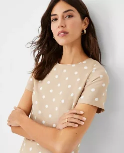 Petite Polka Dot Tee Shift Dress - Comfortable & Professional Summer Workwear 5 Petite Polka Dot Tee Shift Dress - Comfortable & Professional Summer Workwear -Ann Taylor Store 611471 8187 ALT2