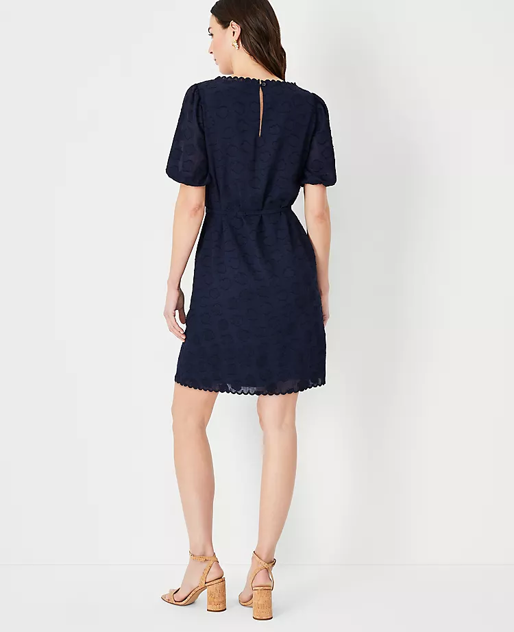 Petite Floral Clip Shift Dress with Adjustable Waist Tie 2 Petite Floral Clip Shift Dress with Adjustable Waist Tie - Image 2