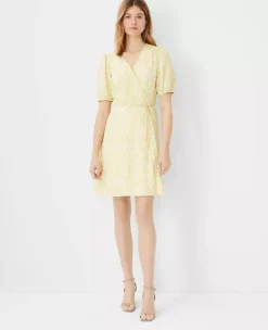 Petite Floral Puff Sleeve Wrap Dress - Spring Professional Workwear