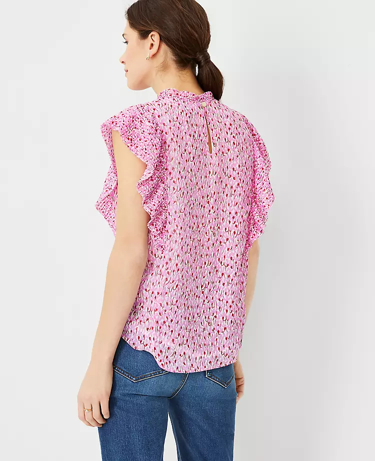 Floral Plisse Ruffle Top 2 Floral Plisse Ruffle Top - Image 2