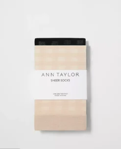 Women's Sheer Checked Crew Sock Set - 2 Pairs