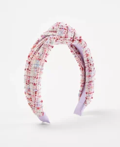 Elegant Tweed Knot Headband - Stylish Textured Hair Accessory