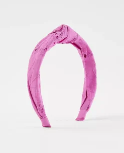 Eyelet Knot Headband | Elegant Floral Perforated Hair Accessory