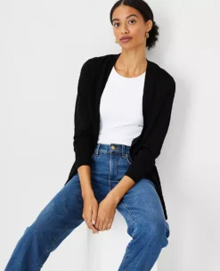 Women's Breathable Linen Blend Open Cardigan - Relaxed Lightweight Layer -Ann Taylor Store 611745 2222 ALT2