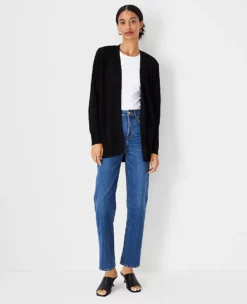 Women's Breathable Linen Blend Open Cardigan - Relaxed Lightweight Layer -Ann Taylor Store 611745 2222 ALT3