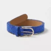 Tweed Oval Buckle Belt - Sophisticated Textured Waist Accessory