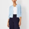 Petite Shimmer Cropped Open Front Cardigan for Work and Special Occasions