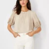 Petite Ruffle Sleeve Blouse - Professional Short Sleeve Work Top
