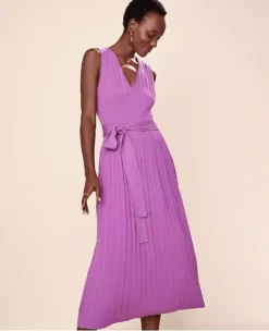 Petite Ribbed V-Neck Belted Sweater Dress -Ann Taylor Store 612167 8581 MKTG1