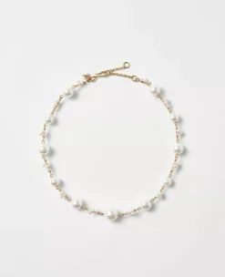 Mixed Pearlized Statement Necklace - Elegant Adjustable Jewelry