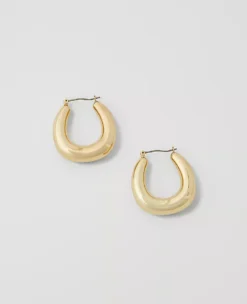 Chunky Polished Statement Hoop Earrings with Lever Back Closure