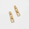 Elegant Pearlized Chain Link Drop Earrings - 1.5 Inch Dangle